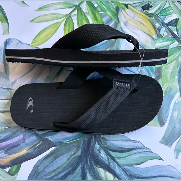 O’Neill flip flops - Black NWOT - Picture 3 of 3